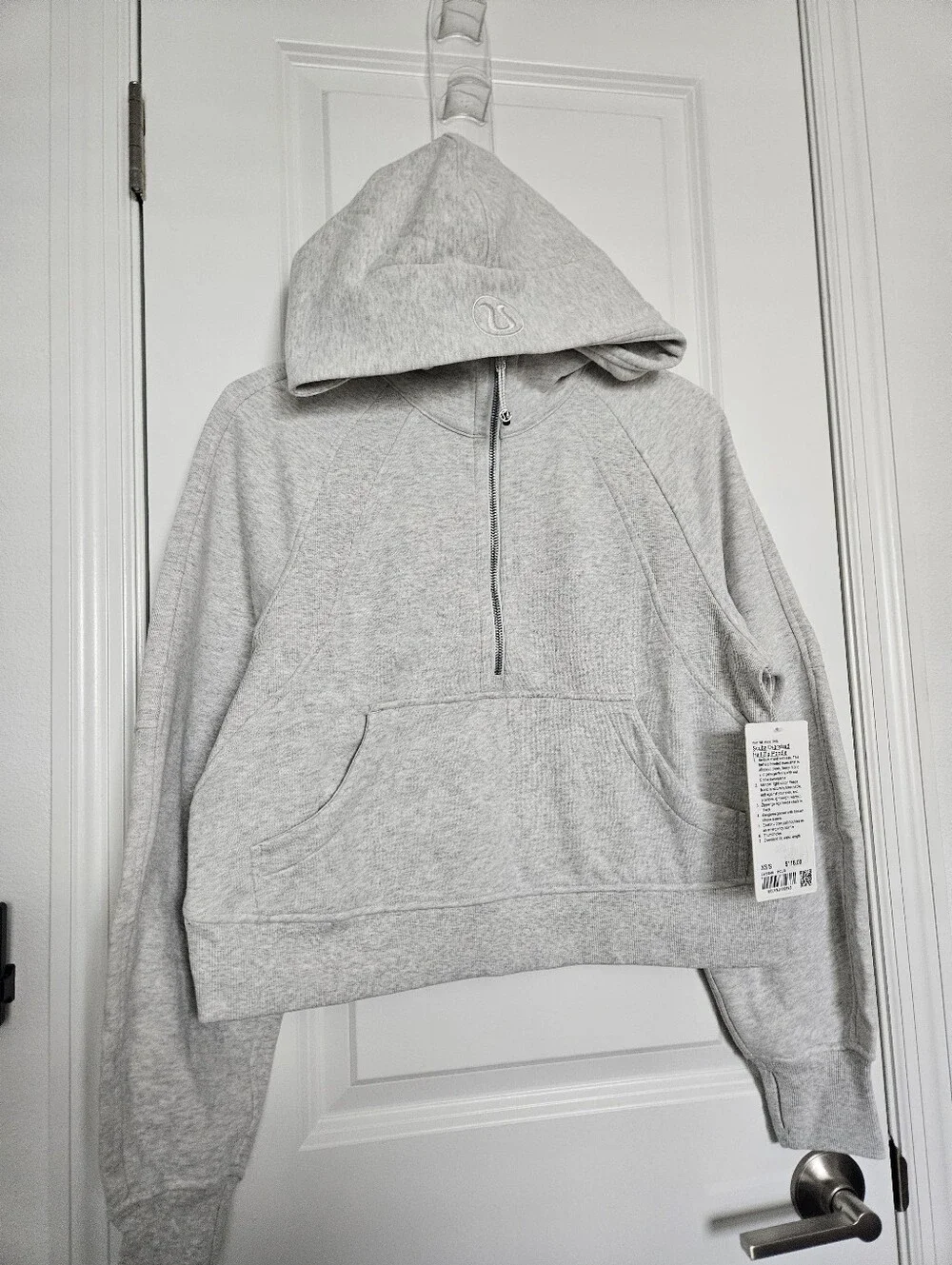 NWT Lululemon Scuba Oversized Half-Zip Hoodie Heathered Core Light Grey XS/S